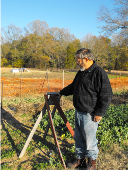 Homemade stand for the Night Guard deer deterrent