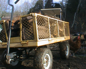 TC1840H steel yard cart with snow in background