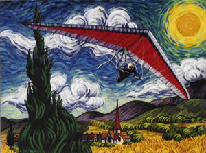 Van Gogh hang gliding