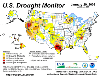 USGS drought map