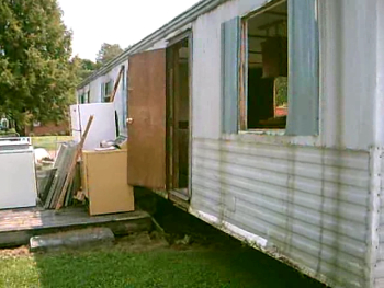 Our trailer in the trailer park.