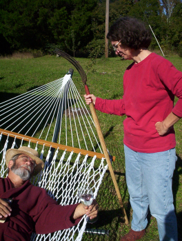 Daddy relaxing in the hammock