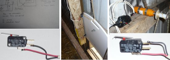 collage of diy automatic chicken door