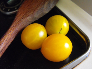 The year's first tomatoes.