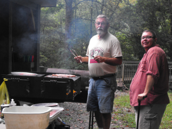 Daddy and Jay grilling
