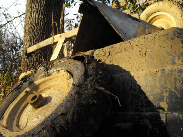 heavy hauler flat tire close up