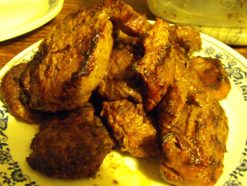 Grilled venison steaks