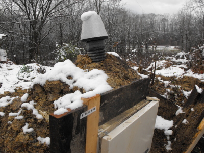 refrigerator root cellar update with snow