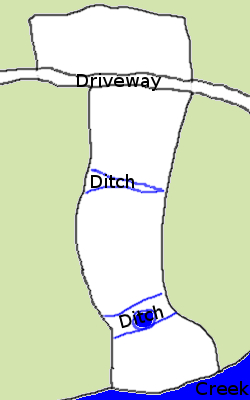 Diagram of the powerline cut pasture