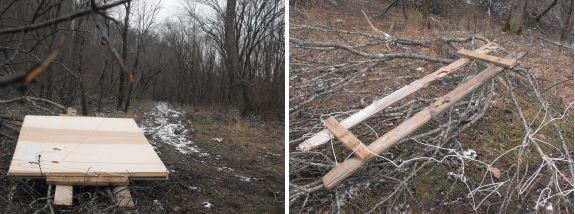 Homemade plywood carrying device