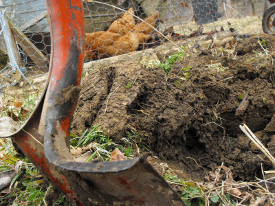 Shoveling up a garden bed