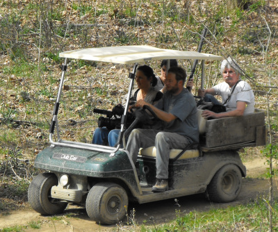 Driving the camera crew into our farm