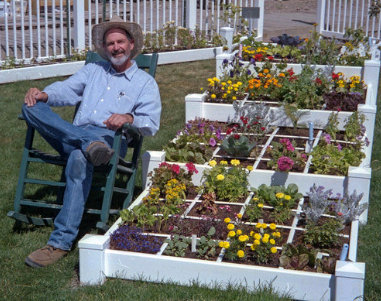 Mel Bartholemew with his garden