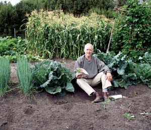 Steve Solomon in his garden
