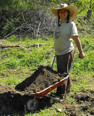 Wheeling dirt while wearing a sombrero