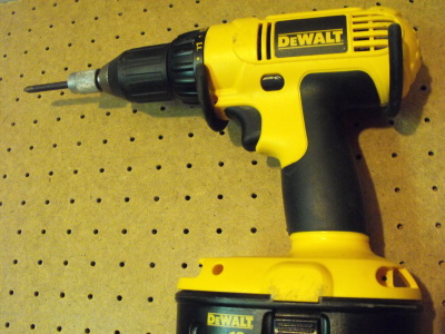 Close up of Dewalt drill 18volt