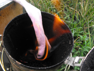 Burning rags in a smoker