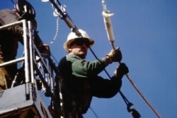 Working on the electric line