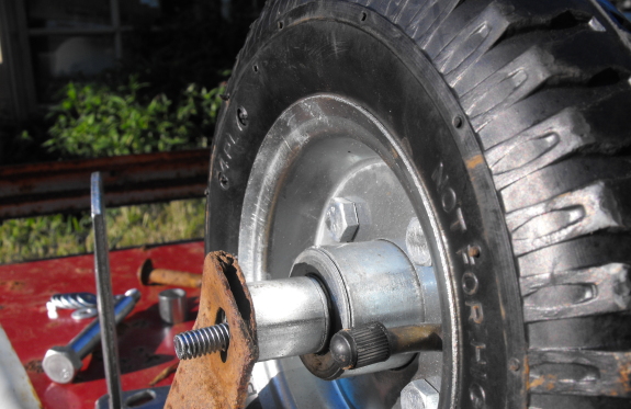 wheelbarrow closeup repair