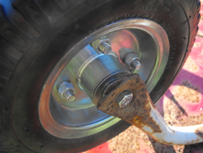 wheel barrow close up medium sized repair
