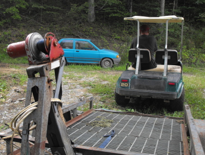 golf cart driving away