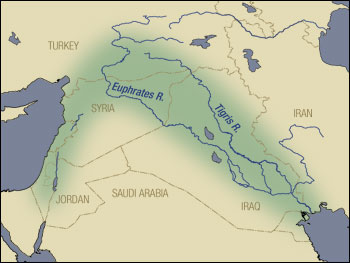 Map of the fertile crescent
