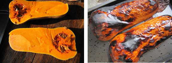 Baking a butternut squash