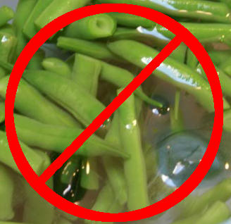 Don't cool blanched vegetables in ice water
