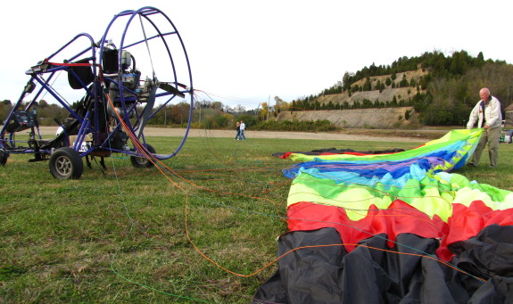 2 seat powered parachute with canopy
