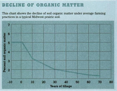 Decline of organic matter in a prairie after tilling