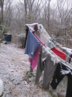 Snowy laundry