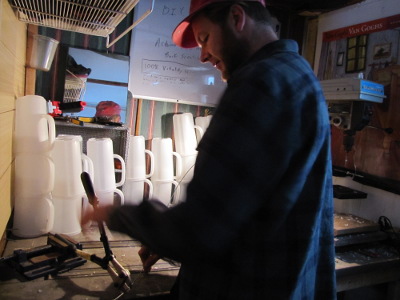 Making homemade chicken waterers