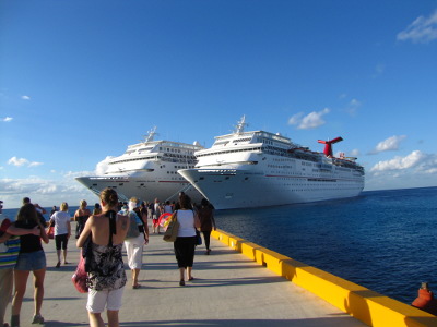 Carnival cruise ships at Cozumel