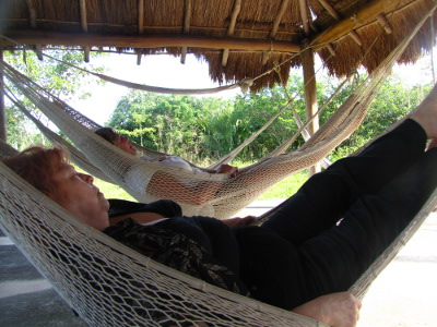 Resting in hammocks
