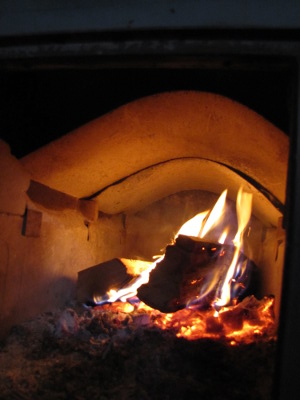 Homemade baffle in a wood stove