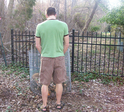 Peeing on the compost pile