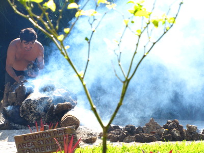 Heating rocks for the steam lodge