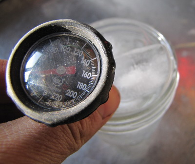 Calibrate a soil thermometer in ice water