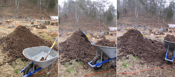 Using up the manure pile