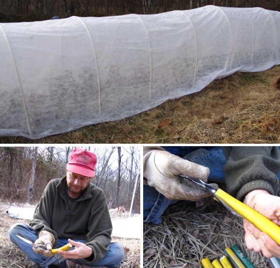 Hoop house quick with agribon fabric