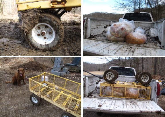 Trouble with the garden cart which is really a wagon because it has 4 wheels instead of 2