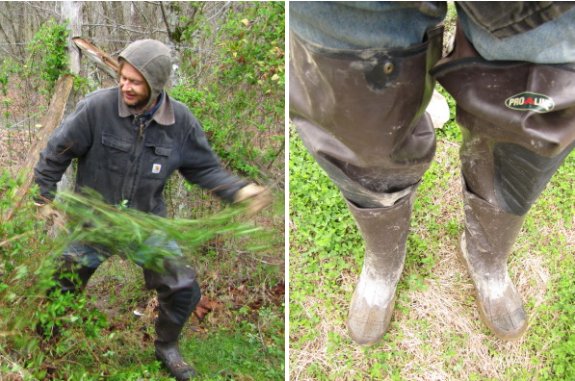 Proline hip waders in action