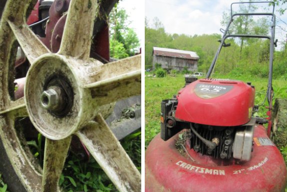 the best procedure in replacing a rear wheel on a push behind mower Craftsman