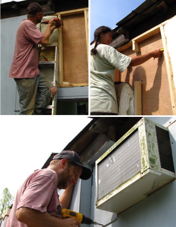 installing a window air conditioner into a wall permenantly