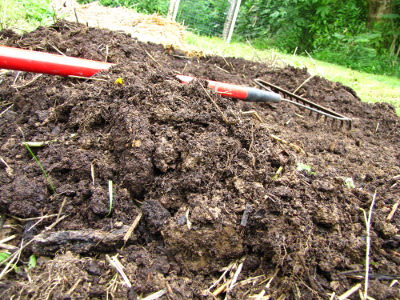 Raking back soil