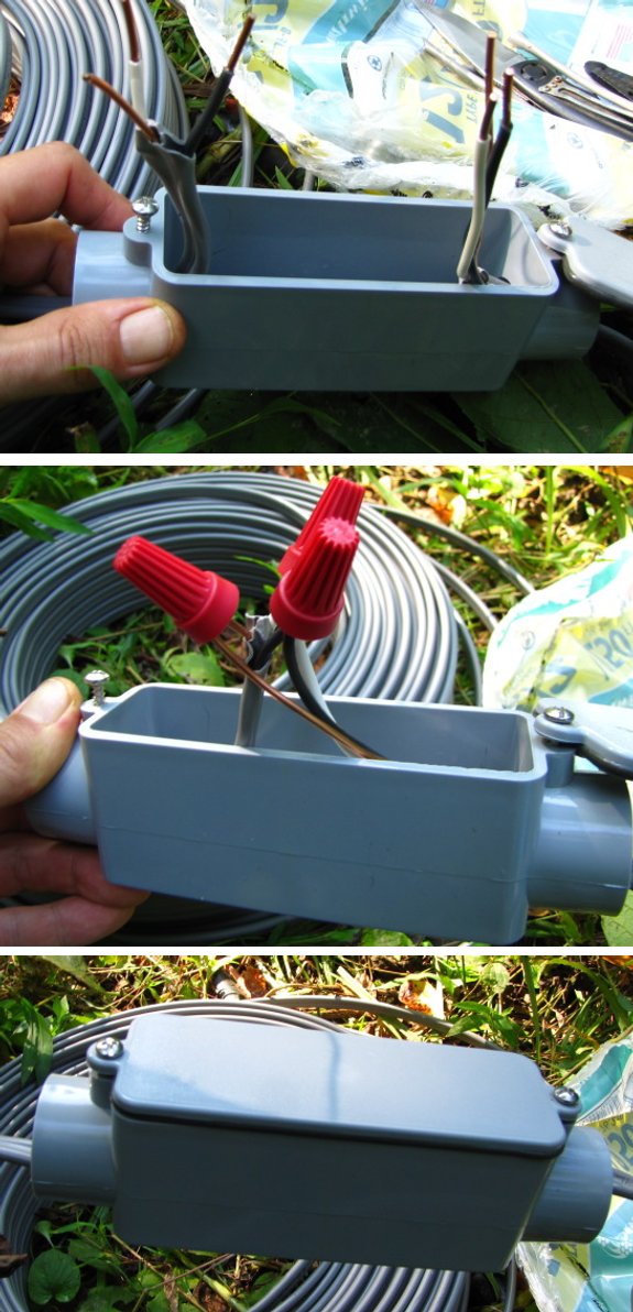 joining 12 gauge wire together with a junction box