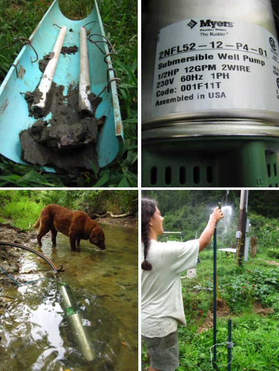 punping water from a creek with a 220 volt submersible pump from Myers