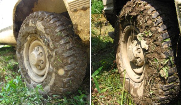 mud tire close up with mud