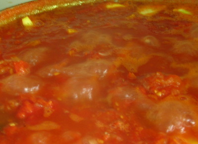 Bubbling spaghetti sauce