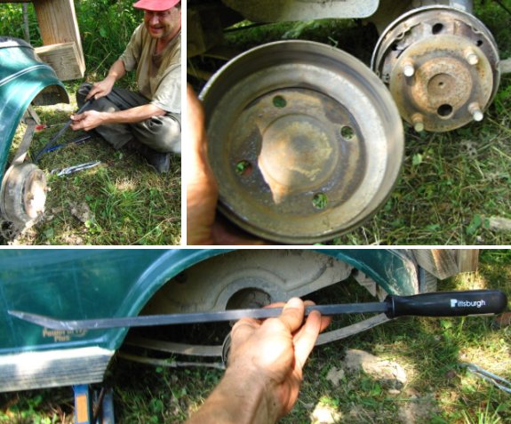 how to remove a stuck brake drum